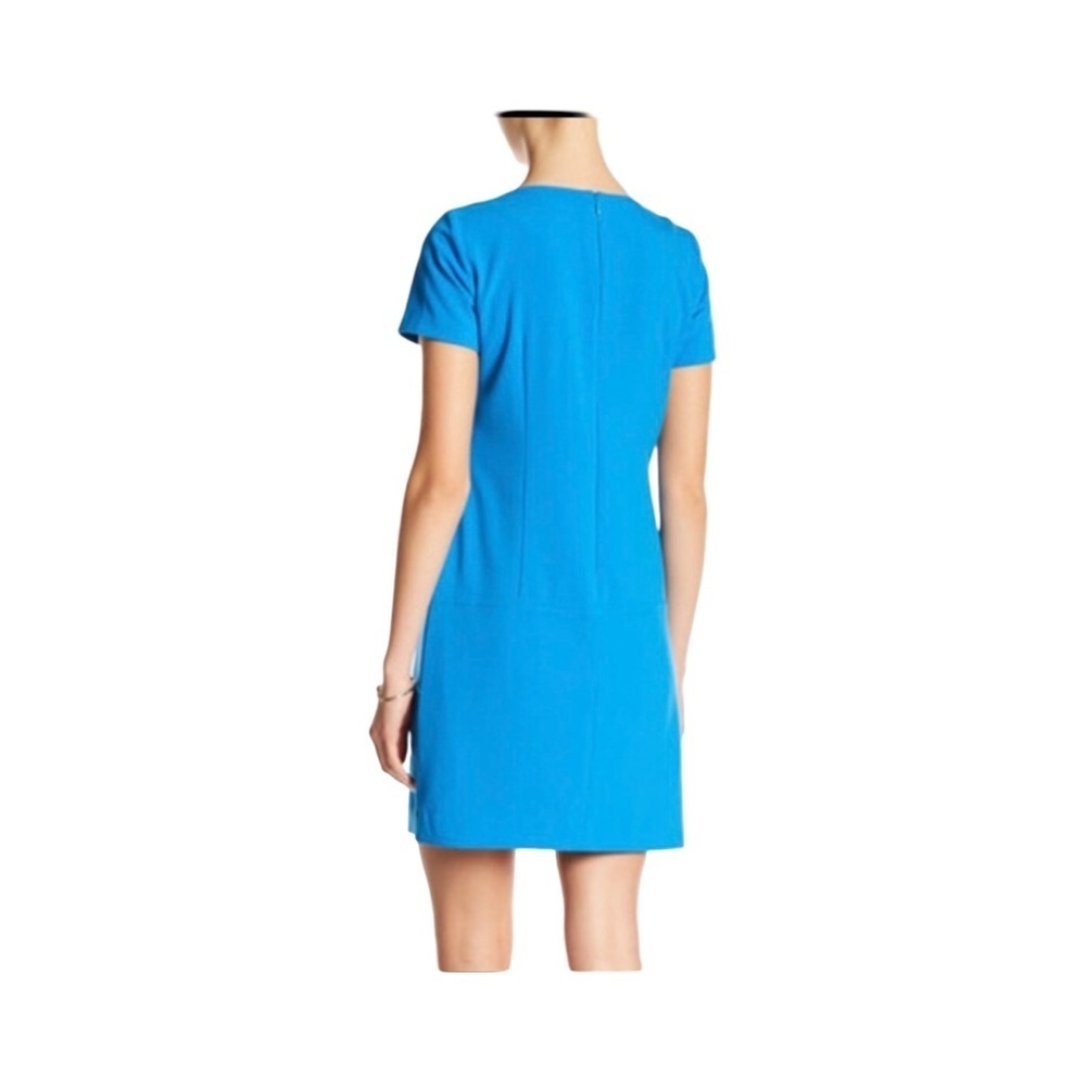 Tahari Arthur S. Levine Classic  Blue Short Sleeve Cocktail Shift Dress Size 10 - Picture 2 of 12
